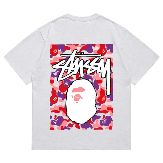 Stüssy Graphic T-Shirt Bape Camo Print