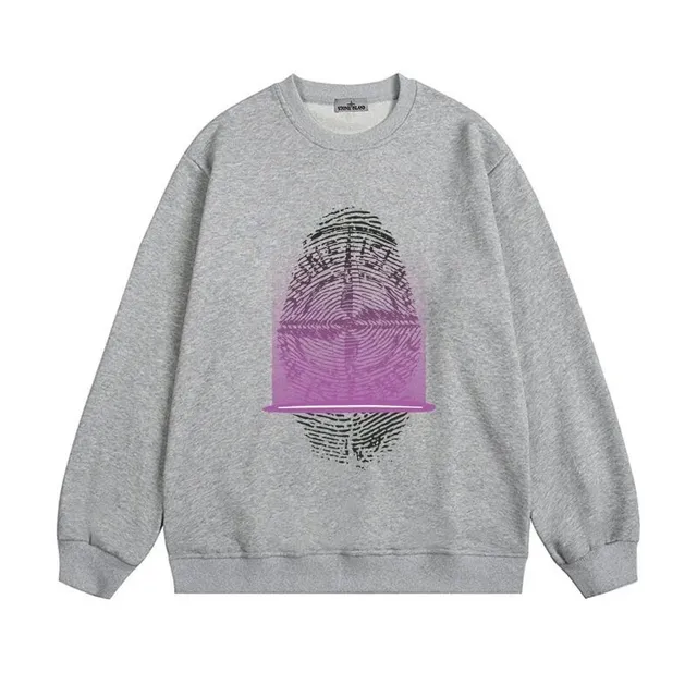 Stone Island Crewneck Sweatshirt Fingerprint Graphic