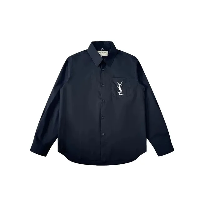 Saint Laurent Button-Up Shirt Monogram Pocket