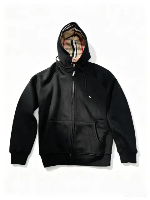 Burberry Zip-Up Hoodie Check Lining