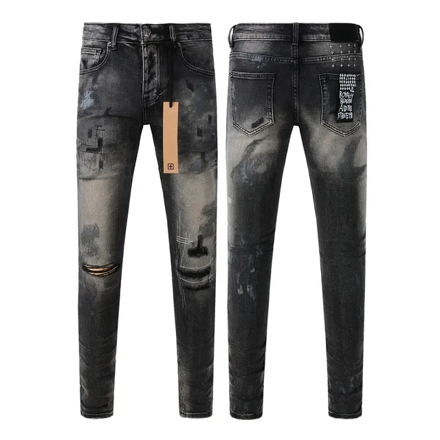 Ksubi Distressed Slim Jeans Ripped & Paint-Splatter