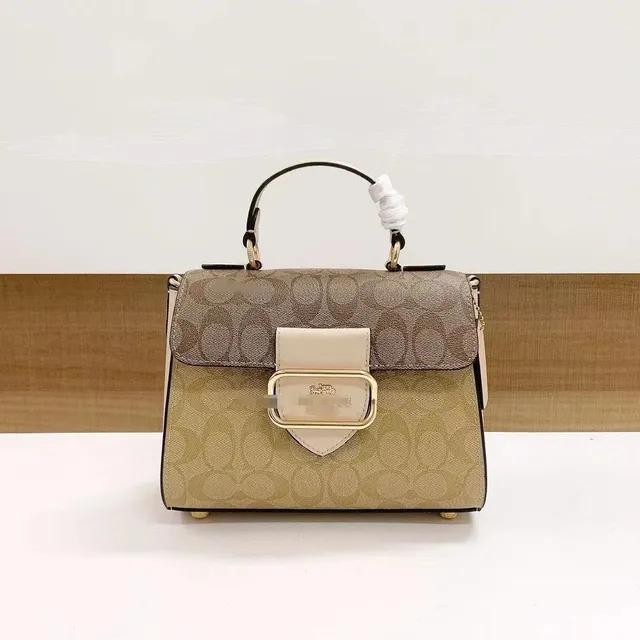 Coach Top-Handle Bag Signature Canvas Two-Tone