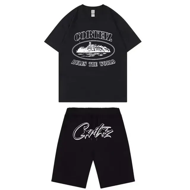Corteiz Rules The World Set Black Logo Print