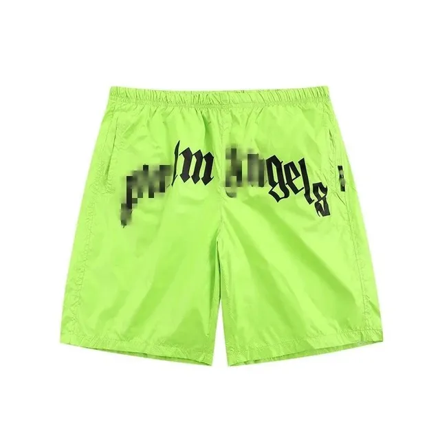 Palm Angels Logo Shorts Neon Green