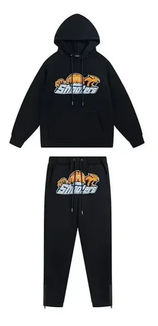 Sp5der Hoodie and Joggers Set Shoters Graphic