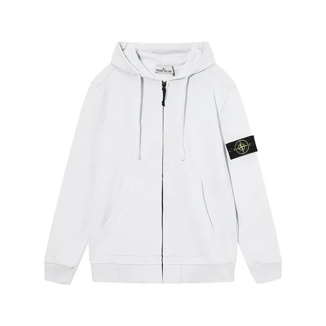 Stone Island Zip-Up Hoodie Compass Patch