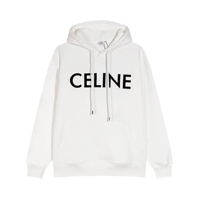 Celine Logo Hoodie Black Logo