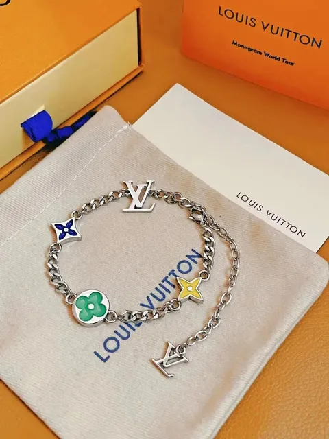 Louis Vuitton Chain Bracelet Multicolor Flower Charms