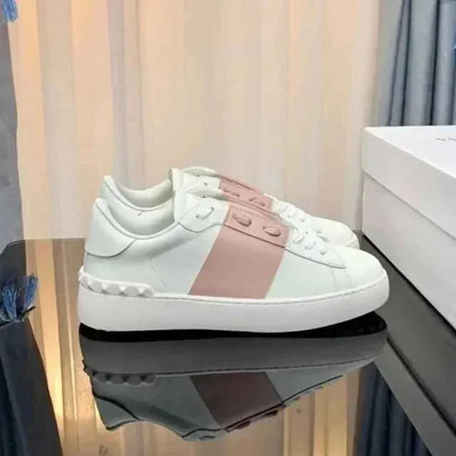 Valentino Rockstud Sneaker White Pink Stripe