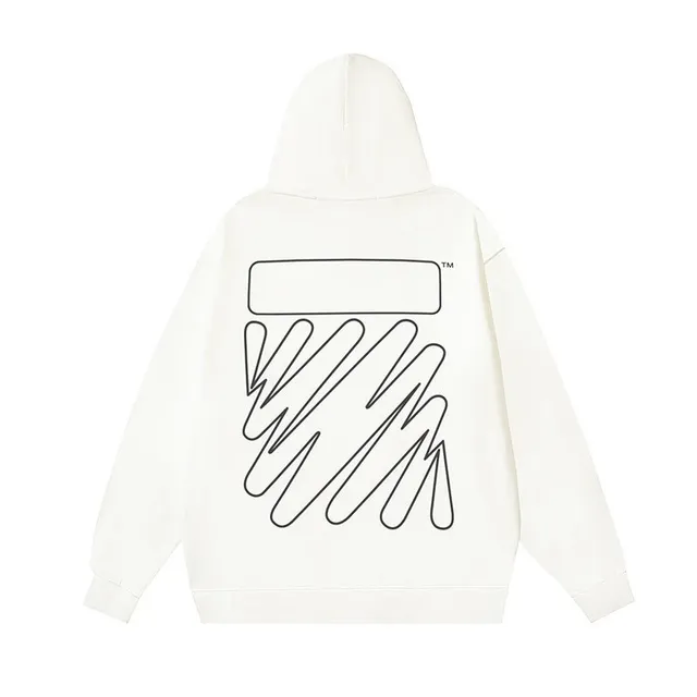 Off-White Zip-Up Hoodie Diagonal Lines