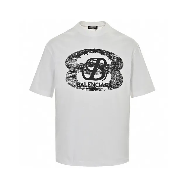 Balenciaga Logo T-Shirt Distressed Logo Print