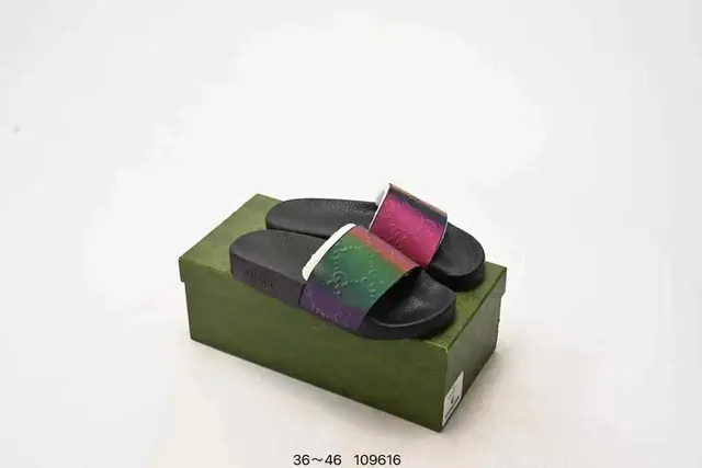 Gucci Slide Sandal Rainbow Web