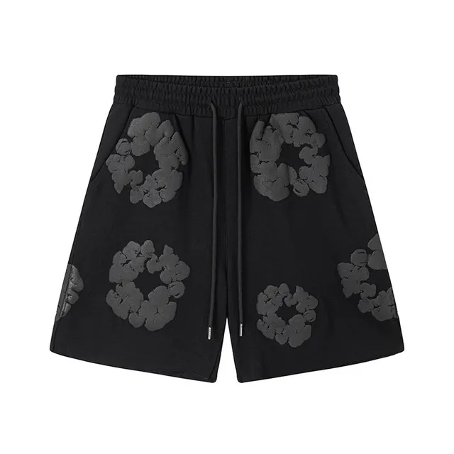 Balenciaga Floral-Print Shorts Tonal Floral Appliqué