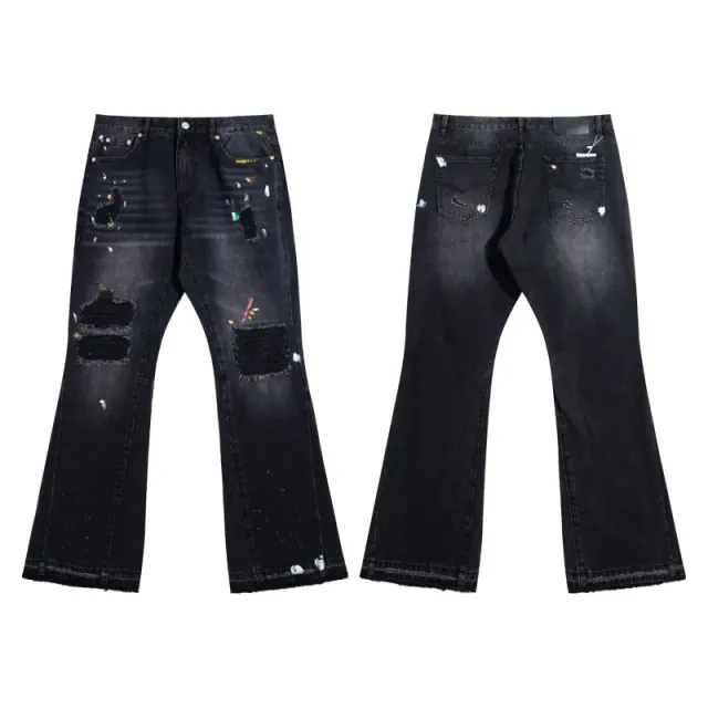 Levi's 501 Flare Jeans Distressed Paint-Splatter