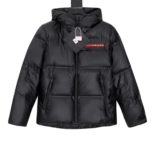 Prada Puffer Jacket Logo Tape