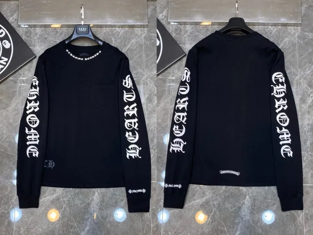 Chrome Hearts Long Sleeve Tee Cross Logo Sleeve