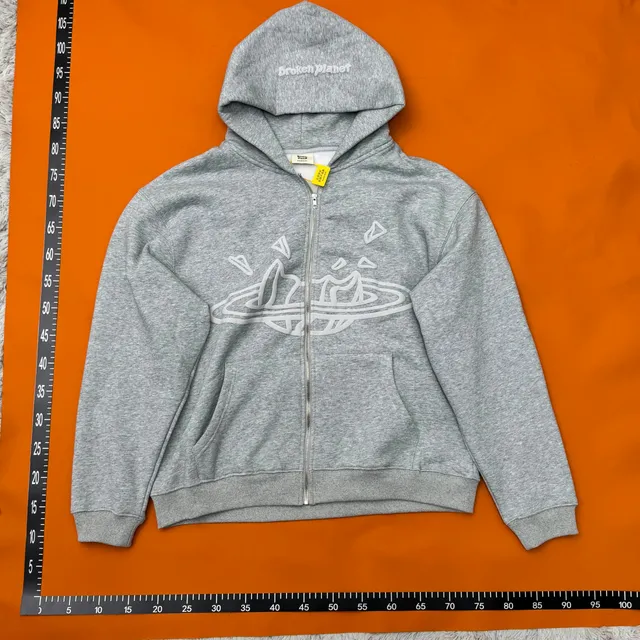 Broken Planet Zip-Up Hoodie Planet Graphic
