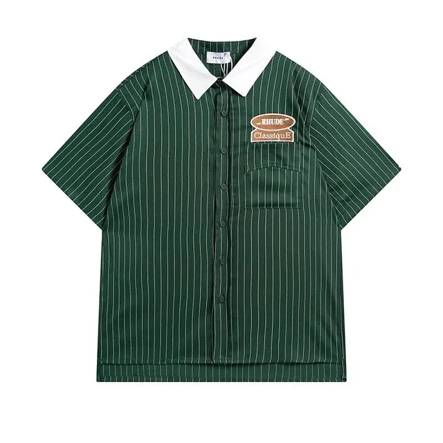 Rhude Pinstripe Shirt Classique Patch