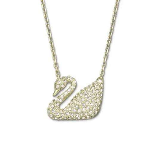 Sticky stone golden swan necklace