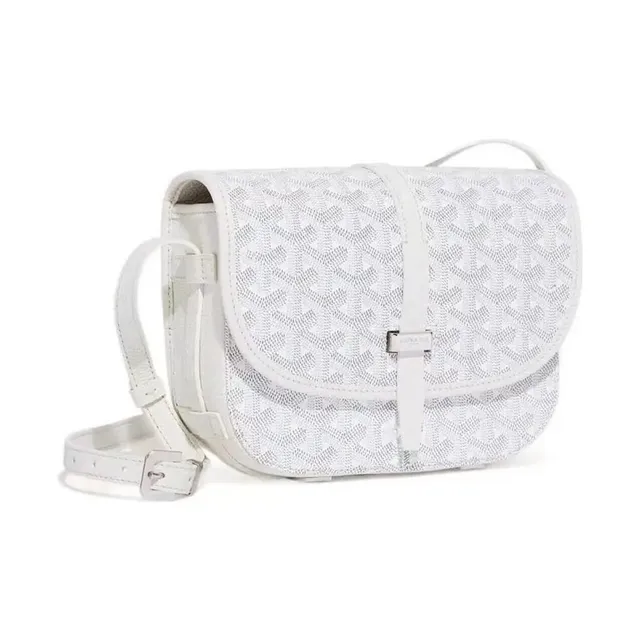 Goyard Saint Louis Bag White Chevron Canvas