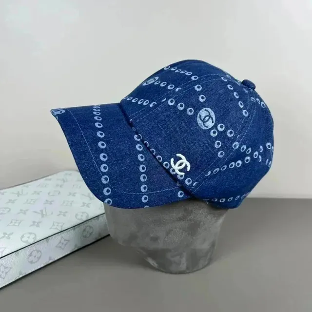 Chanel Denim Cap CC Logo Print