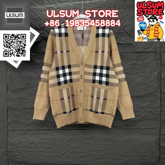 Burberry Checkered Cardigan Classic Vintage Check