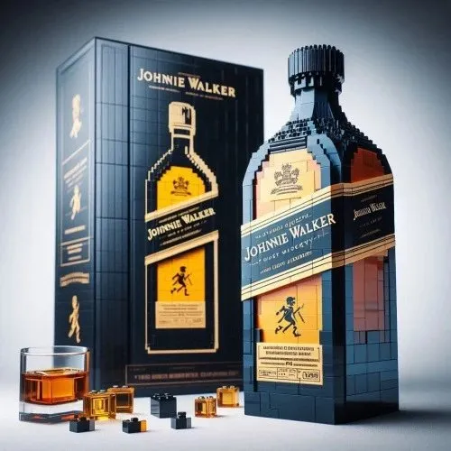 Johnnie Walker Bottle LEGO Brick Build