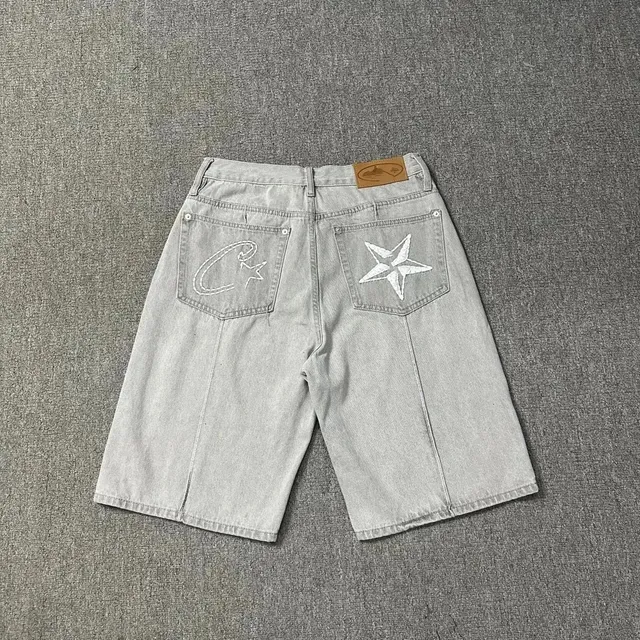 Corteiz Denim Shorts Star Embroidery