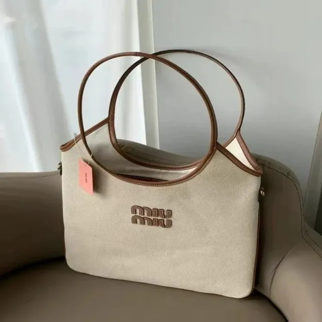 Miu Miu Cassette Canvas with Leather Trim