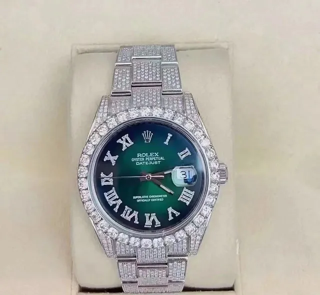 Rolex Oyster Perpetual Datejust Ice Blue Green Gradient Dial with Diamond Bezel and Bracelet