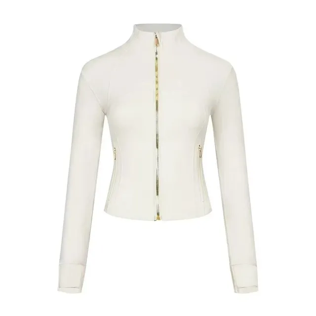 Lululemon Define Jacket White with Gold Zippers