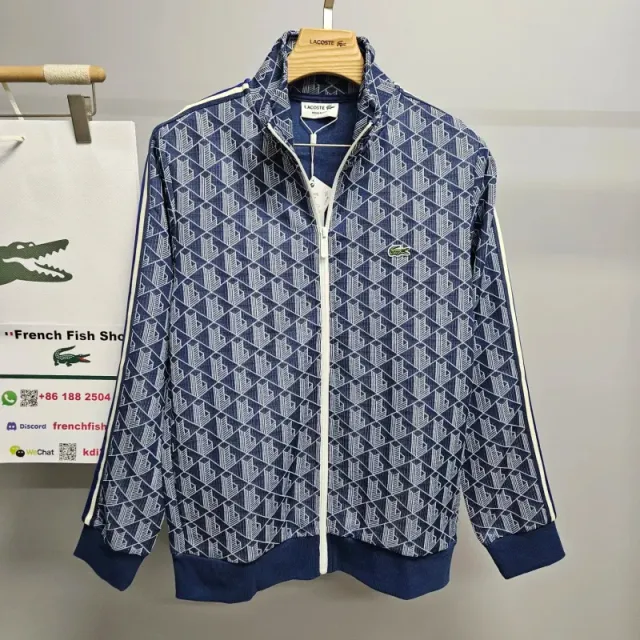 Lacoste Track Jacket Geometric Print