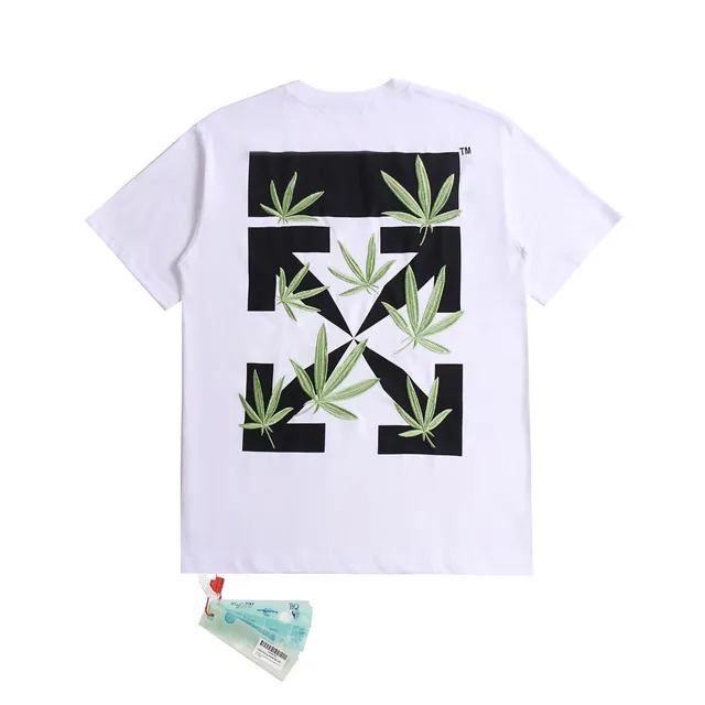 Off-White Arrow T-Shirt Cannabis Leaf Print