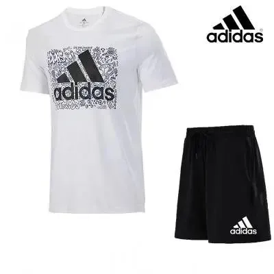 Adidas T-Shirt and Shorts Set Graphic Print