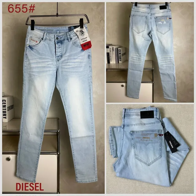 Diesel Slim Fit Jeans Light Wash Distressed