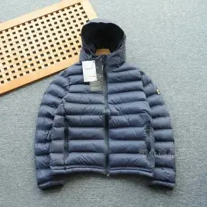 Moncler Quilted Hooded Jacket Navy