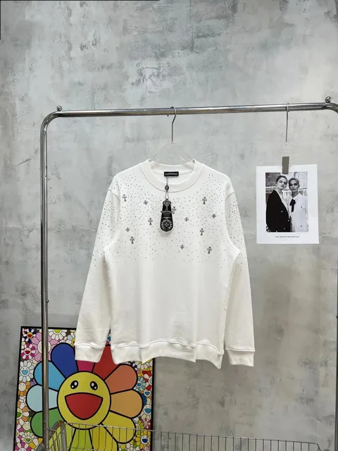 Chrome Hearts Crewneck Sweatshirt Crystal Cross Embellished