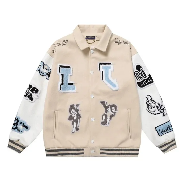 Louis Vuitton Varsity Jacket Patchwork Appliqué