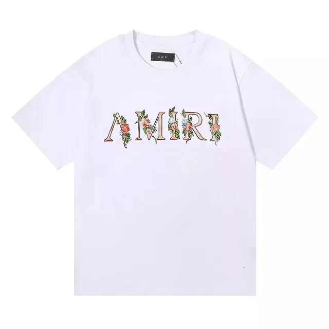 Amiri Floral Logo Tee Floral Embroidered
