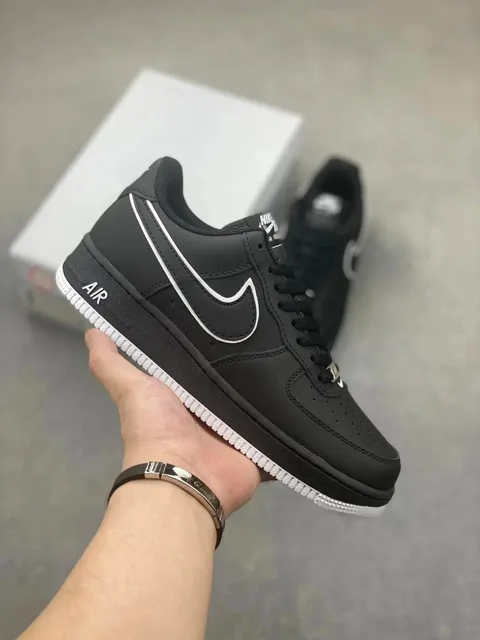 Nike Air Force 1 Low Triple Black with White Swoosh