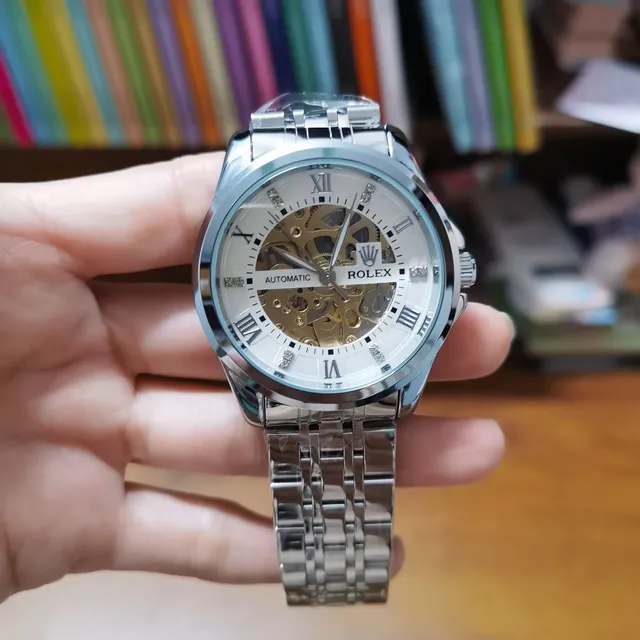 Rolex Automatic Skeleton Watch Skeletal Dial with Roman Numerals
