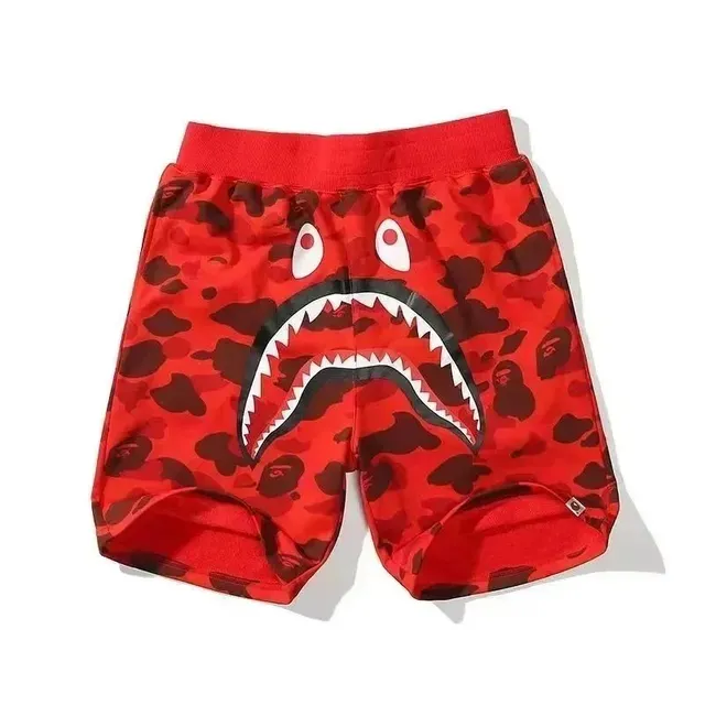 BAPE Shark Shorts Red Camo Shark