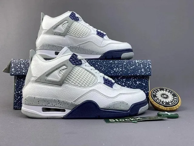 Air Jordan 4 White Navy
