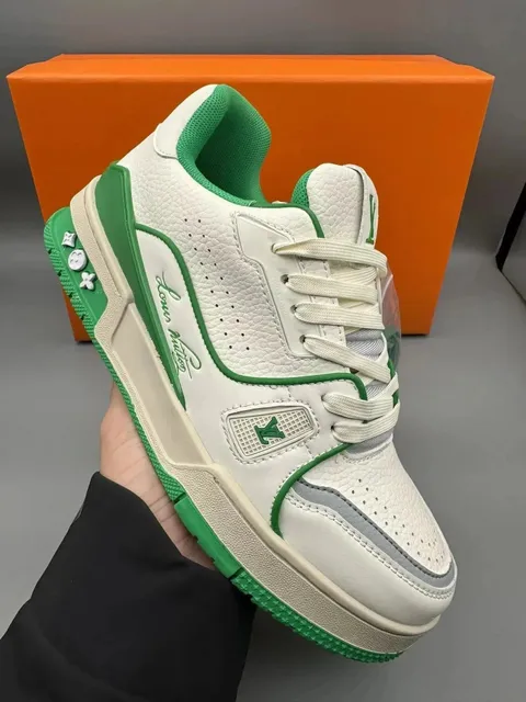 Louis Vuitton LV Trainer White Green