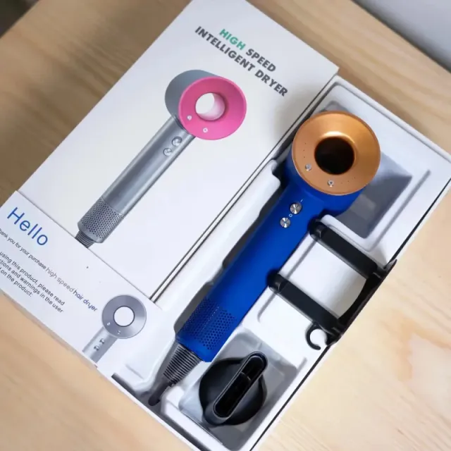 Dyson High Speed Intelligent Dryer Blue with Gold Nozzle