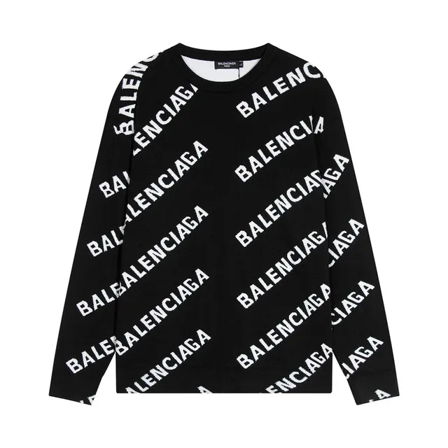 Balenciaga Logo Knit Sweater All-Over Logo