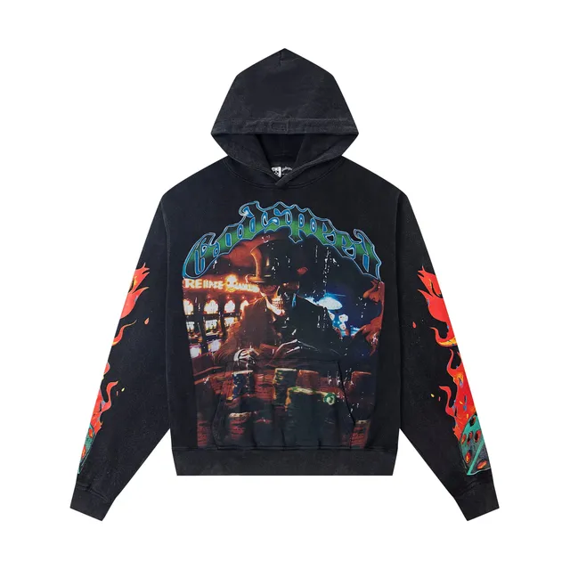 Chrome Hearts Hooded Sweatshirt Gothic Skull Print