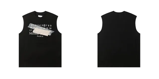Maison Margiela Sleeveless Tee Numbers Tape Print