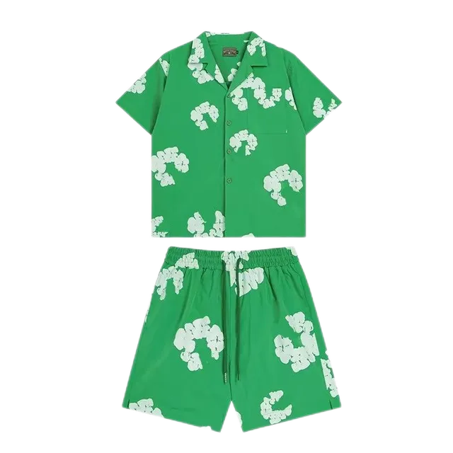 Denim Tears Short-Sleeve Shirt and Shorts Set Floral Print