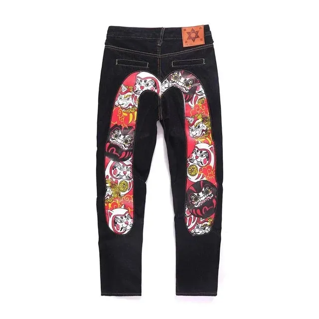 Evisu Denim Trousers Daruma Print